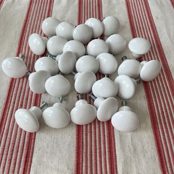 White Porcelain Ceramic Door Knobs 28 Units
